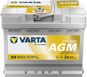 AKUMULATOR 12V-60AH D+ A8 VARTA DYNAMIC AGM