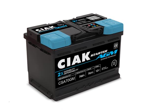 AKUMULATOR 12V-70AH D+ AGM CIAK STARTER
