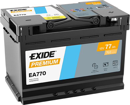 AKUMULATOR 12V-77AH D+ EA770 EXIDE PREMIUM