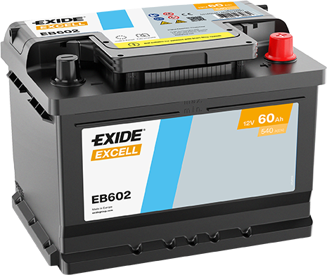 AKUMULATOR 12V-60AH D+ EB602 EXIDE EXCELL