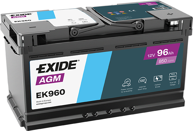 AKUMULATOR 12V-96AH D+ AGM EK960 EXIDE START STOP