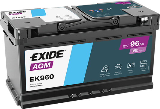 AKUMULATOR 12V-96AH D+ AGM EK960 EXIDE START STOP